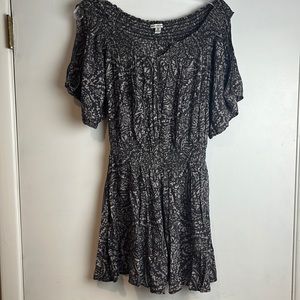 Floral cold shoulder mini dress